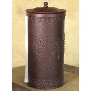 Willow Tree Punched Paper Towel Holder   Crackle Black & Red  