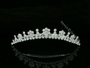 Bridal Rhinestone Crystal Flower Wedding Tiara Hair Comb 6563  