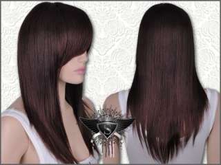 GW005 Fashion Straight Classy Layer Long Dark Brown Wig  