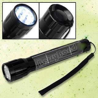 New Solar Power Torch Flashlight 7 LED Brighter Durable Black  