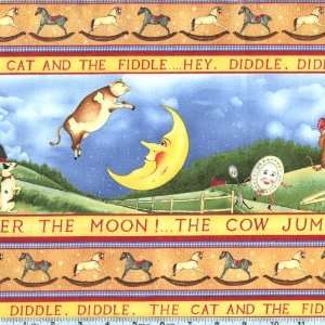  45 Wide Over The Moon Repeating Border Stripe Fabric By 