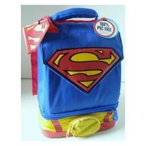  Superman Thermos Dual Compartment Lunch Bag Lunch Kit 