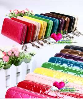   zip around korean bowknot large lady women clutch wallet/purse PU bag