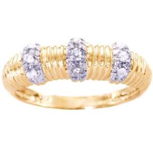  14K Yellow Gold Diamond Cable Ring Diamond, size7.5 