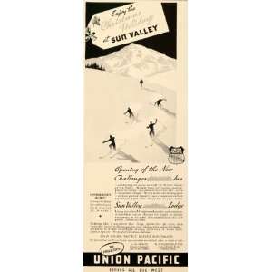  1937 Ad Union Pacific Sun Valley Skiing Railroad Train 