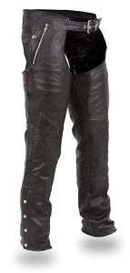 HOUSE OF HARLEY UNISEX 2 POCKET LEATHER CHAPS FMM840BSF  