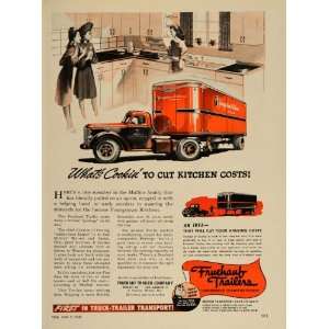   Ad Fruehauf Truck Trailer Mullins Kitchen   Original Print Ad Home