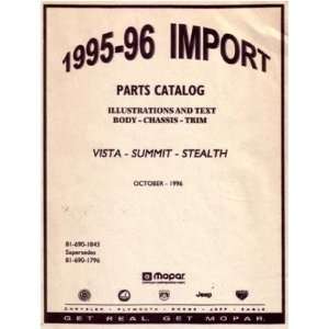    1995 1996 STEALTH COLT VISTA SUMMIT COLT Parts Book Automotive