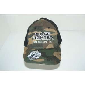 Cage Fighter Real Men Dont Tap Camo Camouflage Baseball Hat  
