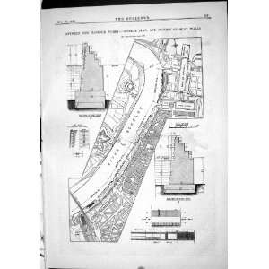   Works Plan Quay Walls Engineering 1883 Caissons