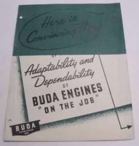 BUDA 1940 Construction & Truck Engines Sales Brochure  