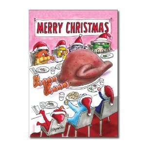  Xmas Big Bird Funny Merry Christmas Greeting Card Office 