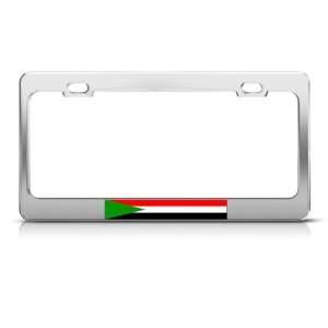  Sudan Sudanese Flag Chrome Country Metal License Plate 