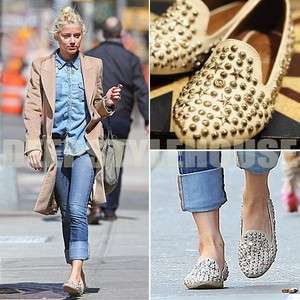 Designer Inspired Spike Elegant Star Stud Studded Women Loafers  