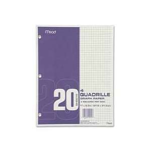  Mead Products   Graph Paper, 4x4 Quad, 3HP, 8 1/2x11 