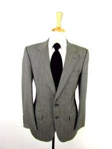 mens gray plaid BURBERRY jacket blazer sport coat 2btn wool classic 