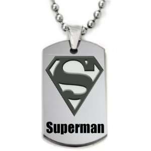  Superman style2 Dogtag Pendant Necklace w/Chain and 
