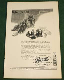 Vintage 1924 Pyrene Fire Extinguishers Ad Nat Geo  