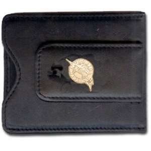   Marlins Gold Plated Leather Money Clip & C/C Holder