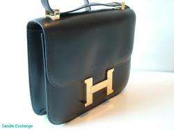 Hermes Constance 23 cm Dark Brown Box Calf Gold H Hardware Authentic 