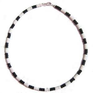 Native Treasure   Puka Shell Necklace Black Coco Bead Tropical Jewelry 