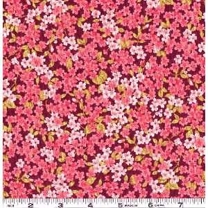  45 Wide Rosie ODay Mini Floral Burgundy & Rose Fabric 