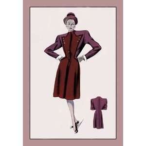 Tailored Fitted Coat   12x18 Framed Print in Gold Frame (17x23 