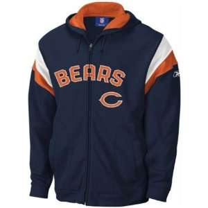 Men`s Chicago Bears End Zone Strong Side Full Zip Poly Hooded 