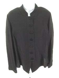 ARMANI COLLEZIONI Black Button Down Shirt Blouse Sz 12  