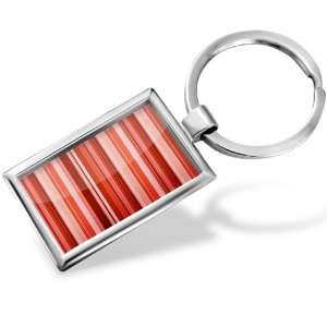  Keychain Red stripe design / pattern   Hand Made, Key 