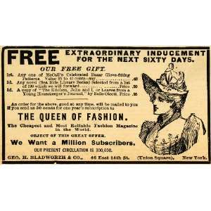  Ad George H. Bladworth Victorian Queen Fashion McCalls Belle Olcott 
