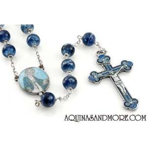  Pewter Rosary With Enameled Glass Beads Arts, Crafts 