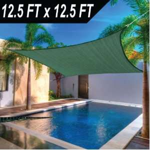   FT Feet Square UV Heavy Duty Sun Shade Sail Patio Cover Green Canopy