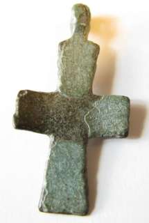 12th Century Byzantine Bronze Reliquary Cross Pendant  