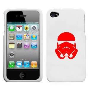  APPLE IPHONE 4 4G RED STORMTROOPER ON A WHITE HARD CASE 