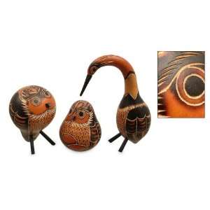  Mate gourds, Owls and Penguin (set of 3)