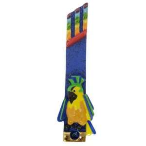  Parrot Design. Rainbow Colored Shin in Hebrew. Made in ISRAEL 