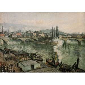   Camille Pissarro   24 x 18 inches   The Pont Corneille , Rouen. Grey