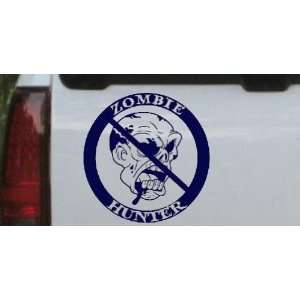 Navy 10in X 10.0in    Zombie Hunter Funny Car Window Wall Laptop Decal 