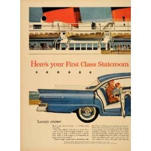   Ad Luxury Cruiser Ford Fairlane 500 Cruise Ship   Original Print Ad