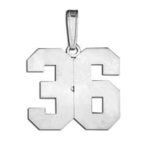  High Polished Jersey Number Pendant With 2 Digits Jewelry