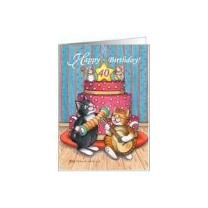 40th Birthday Cats (Bud & Tony) Card