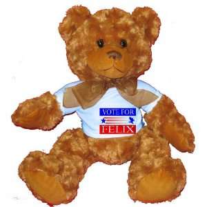    VOTE FOR FELIX Plush Teddy Bear with BLUE T Shirt Toys & Games