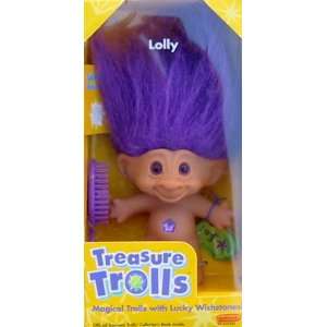  Treasure Trolls 3 Lolly with Purple Hair and Wishstone 