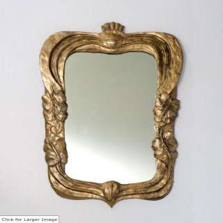Art Nouveau Resting Callas Accent Wall Mirror ~ Gold  