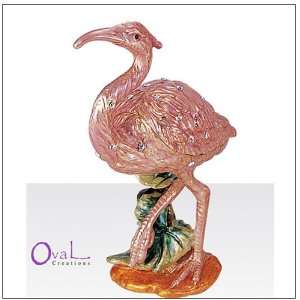    Jewelry Trinket Box with Crystal   Flamingo Design