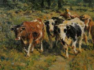 George A. Hays Rhode Island New England Barbizon Impressionist Cow 