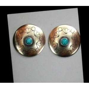  GENUINE STERLING SILVER LARGE BUTTON EARRINGS #3 