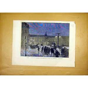   Electric Light Street Carrousel French Print 1881