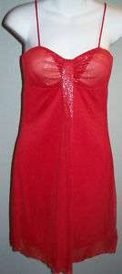 NWT Sz M CANTATA Red Sparkly Short Party Dress $72  